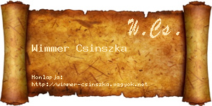 Wimmer Csinszka névjegykártya